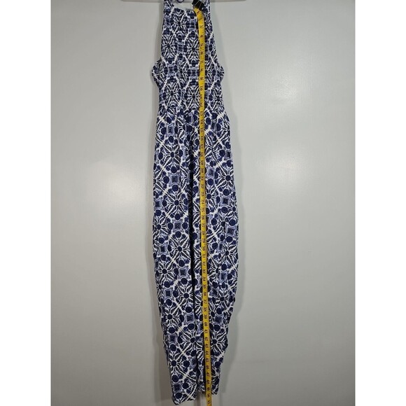 Patron's of Peace Blue & White Extra Small Women's Romper Jumpsuit Smocked NWOT - Picture 3 of 9